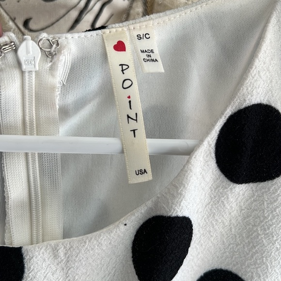 Dress - white and black polka dot dress size small - Picture 4 of 6